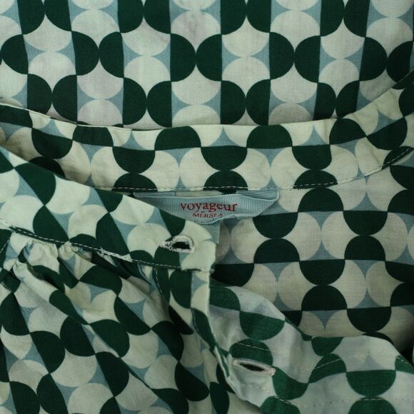 Voyageur By Mersea Aphrodite Long Sleeve Shirt Dress Printed Buttondown L 279935 - Picture 7 of 10